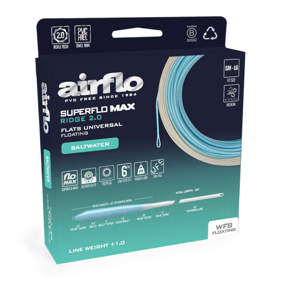 Airflo Superflo Max Ridge 2.0 Flats Universal Intermediate Fly Line i gruppen Snører / Skyteliner / Enhåndssnøre hos Sportfiskeprylar.se (SMR-FU-WF10I-Tar)