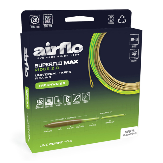 Airflo Superflo Max Ridge 2.0 Universal Taper i gruppen Snører / Skyteliner / Enhåndssnøre hos Sportfiskeprylar.se (SMR-UT-WF3F-MO-CHr)