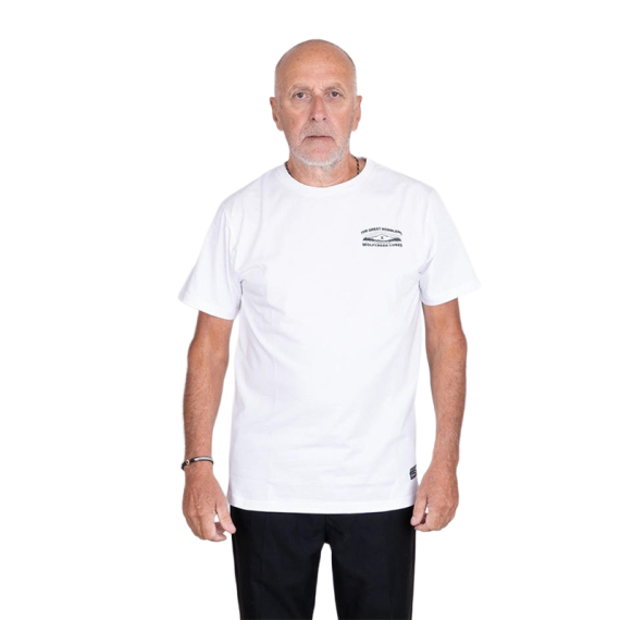 SQRTN X Wolfcreek Lures Tee, White i gruppen Klær Og Fottøy / Klær / T-Skjorte hos Sportfiskeprylar.se (SQWC-001-Sr)