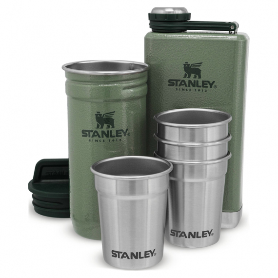 Stanley The Pre-Party Shotglass + Flask Set - Hammertone Green i gruppen Outdoor / Feltkjøkken Og Redskaper / Kopper Og Mugger / Kopper hos Sportfiskeprylar.se (ST1001883034)