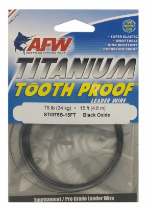 Titanium Tooth Proof, Single Strand Leader Wire, 75 lb (34 kg) i gruppen Kroker Og Terminal Takkel / Ledere Og Fortommsmaterialer / Fortommsmaterialer / Wire hos Sportfiskeprylar.se (ST1075B-15FT)