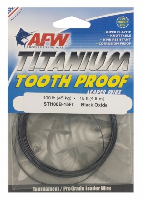 Titanium Tooth Proof, Single Strand Leader Wire, 100 lb (46 kg) i gruppen Kroker Og Terminal Takkel / Ledere Og Fortommsmaterialer / Fortommsmaterialer / Wire hos Sportfiskeprylar.se (STI100B-15FT)