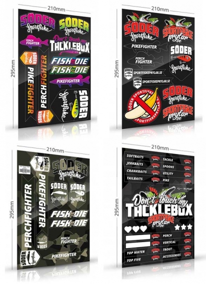 Söder Sticker Sheets 4-pack i gruppen Annen / Klistremerker Og Dekaler hos Sportfiskeprylar.se (STICKERSHEETS)