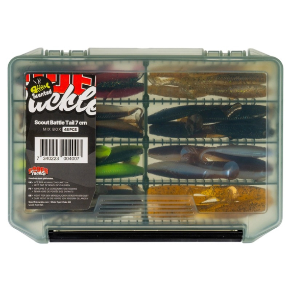 Scout Battle Tail - Mix Box i gruppen Sluker / Sluksett hos Sportfiskeprylar.se (STSBT85-MIX1r)