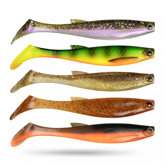 Scout Shad 9cm (5pcs) - Mixed-pack 10 i gruppen Sluker / Softbaits / Abbor Softbaits Og Gjørs Softbaits hos Sportfiskeprylar.se (STSS9-MIX10)