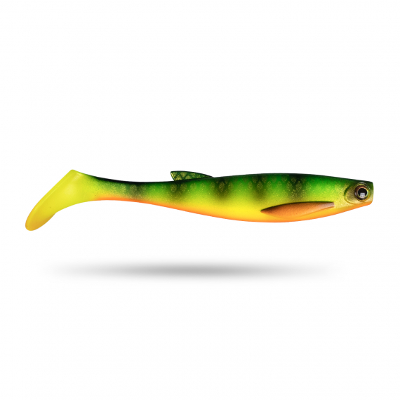 Scout Shad 9cm (5pcs) - Freehand Firetiger UV i gruppen Sluker / Softbaits / Abbor Softbaits Og Gjørs Softbaits hos Sportfiskeprylar.se (STSS9P-067)
