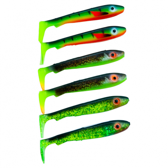 Svartzonker McRubber Bass 8cm Mix (6-pack) - Color i gruppen Sluker / Softbaits / Abbor Softbaits Og Gjørs Softbaits hos Sportfiskeprylar.se (SZ100151)
