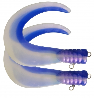 SvartZonker Big Tail (2-pack) - C14 Blue/Pearl White i gruppen Sluker / Softbaits / Ekstra Haler Og Curlytails hos Sportfiskeprylar.se (SZ101114)