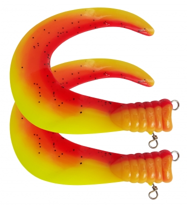 SvartZonker Big Tail (2-pack) - C19 Fire Flame i gruppen Sluker / Softbaits / Ekstra Haler Og Curlytails hos Sportfiskeprylar.se (SZ101119)