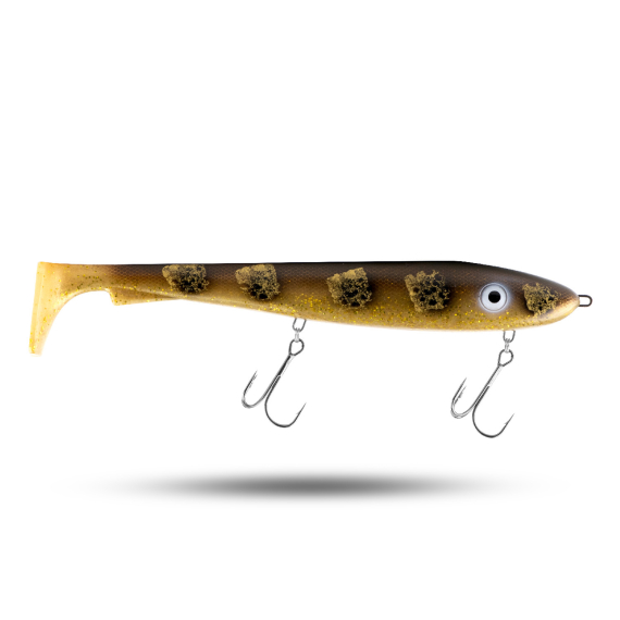SvartZonker McRubber XL Rigged 30 cm, 215g - Söder Spotted Bullhead i gruppen Sluker / Softbaits / Gjedde Softbaits hos Sportfiskeprylar.se (SZ118100)