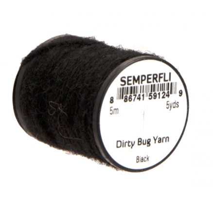 Semperfli Dirty Bug Yarn - Black i gruppen Kroker Og Terminal Takkel / Flue Binding / Fluebindingsmateriale / Yarn Og Chenille hos Sportfiskeprylar.se (Sem-0950-1001r)