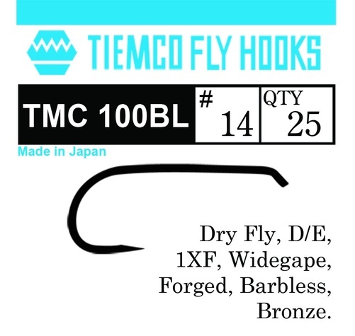 Tiemco 100BL Dry Fly Barbless 100-pack - # 10 i gruppen Kroker Og Terminal Takkel / Flue Binding hos Sportfiskeprylar.se (T100BLBULK-10)