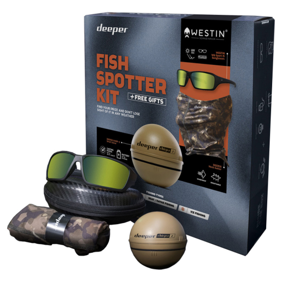 Deeper Smart Sonar CHIRP+ 2.0 Fish Spotter Kit (Westin W6 Sport + Deeper Neck Gaiter) i gruppen Båtelektronikk / Ekkolodd Og Kartplottere / Bærbart Ekkolodd hos Sportfiskeprylar.se (TGAM1483)