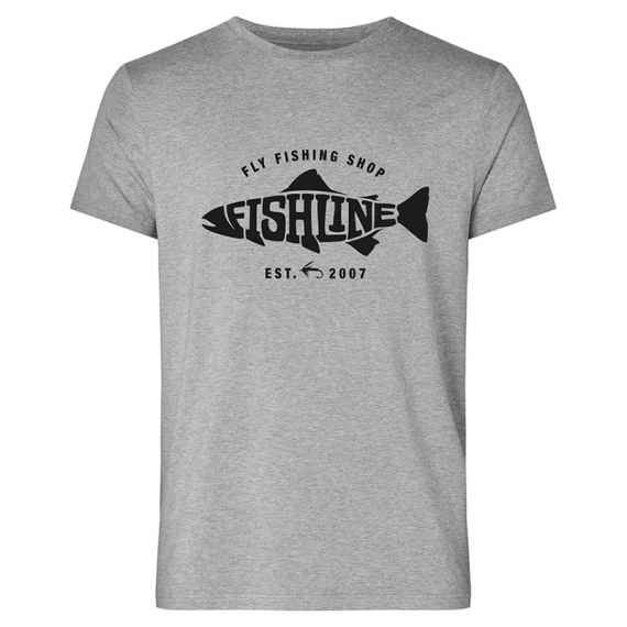 Fishline Fish Logo Men´s 100% Cotton Grey t-shirt i gruppen Klær Og Fottøy / Klær / T-Skjorte hos Sportfiskeprylar.se (TS2000_FLTL-Sr)