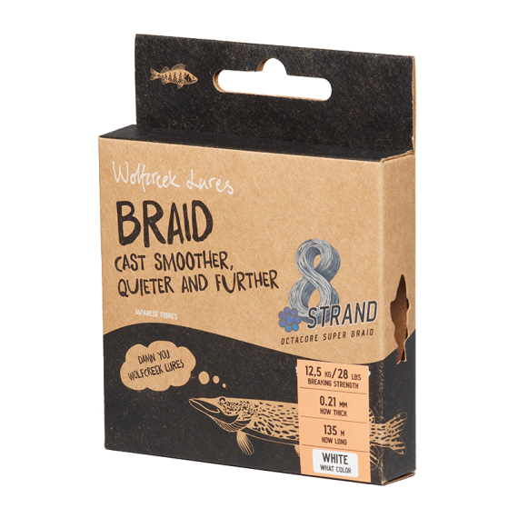 Wolfcreek Lures Braid X8 150m White i gruppen Snører / Multifilament hos Sportfiskeprylar.se (WCL-BRAIDX8-WHT-0-10r)