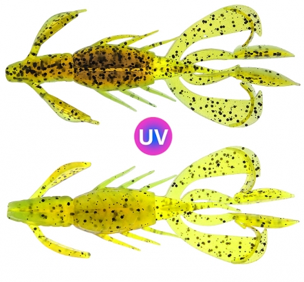 PerchFight Crayfish 4.4\'\' 5-Pack , Green Pumpkin Chartreuse i gruppen Sluker / Softbaits / Kreps Og / Kreps hos Sportfiskeprylar.se (Z-PC44-GPC)