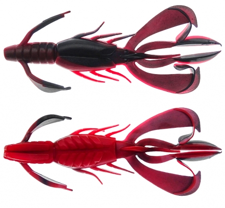 PerchFight Crayfish 4.4\'\' 5-Pack , Red And Black i gruppen Sluker / Softbaits / Kreps Og / Kreps hos Sportfiskeprylar.se (Z-PC44-RB)