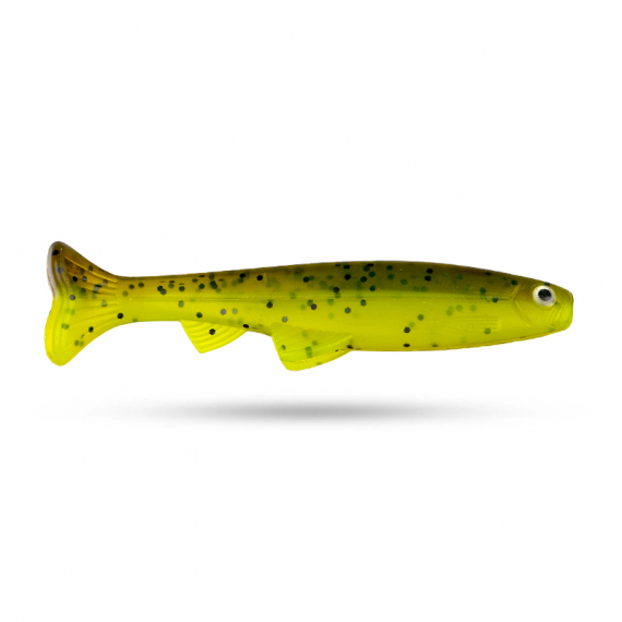 Scout Kicker 9cm (5-pack) - Muddy Chartreuse i gruppen Sluker / Softbaits / Abbor Softbaits Og Gjørs Softbaits hos Sportfiskeprylar.se (Z-STSK9-4)