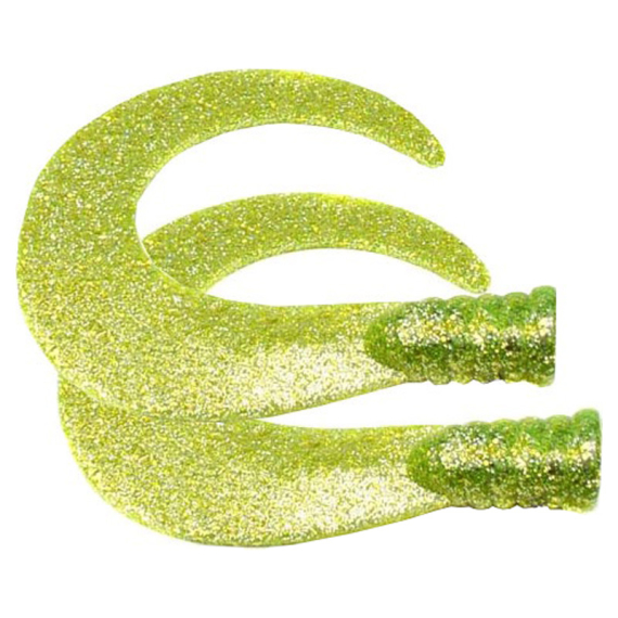 SvartZonker Big Tail (2-pack) - Chartreuse glitter i gruppen Sluker / Softbaits / Ekstra Haler Og Curlytails hos Sportfiskeprylar.se (ZS101101)