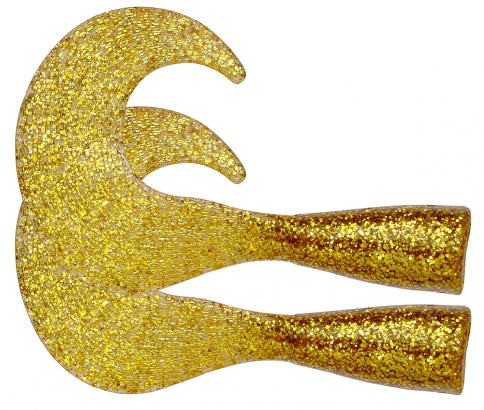 Sparetail Zonker Tail, 2-pack (Gold/glitter) i gruppen Sluker / Softbaits / Ekstra Haler Og Curlytails hos Sportfiskeprylar.se (ZS101402)