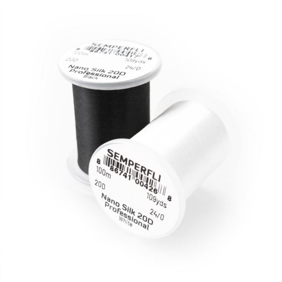 Semperfli Nano Silk Pro 24/0 20D - Black i gruppen Kroker Og Terminal Takkel / Flue Binding / Fluebindingsmateriale / Bindetråd hos Sportfiskeprylar.se (sem-0350-blkr)
