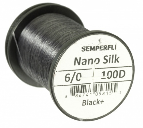 Semperfli Nano Silk 100D Predator 6/0 - Black Plus i gruppen Kroker Og Terminal Takkel / Flue Binding / Fluebindingsmateriale / Bindetråd hos Sportfiskeprylar.se (sem-nano-pred-black-plusr)