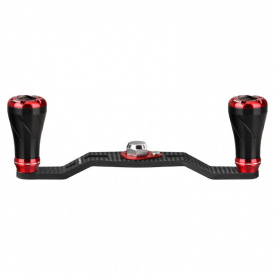 Gomexus 95mm Carbon Swept Handle with 20mm Aluminium Knob 8x5mm - Black & Red