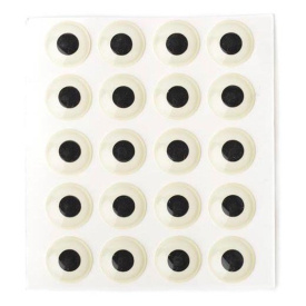 Epoxy Eyes 5,5 mm oval dubbel, Glow in The Dark