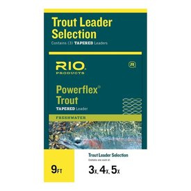 Rio Powerflex Trout Taperad Leader 9ft 3-Pack 3X/4X/5X