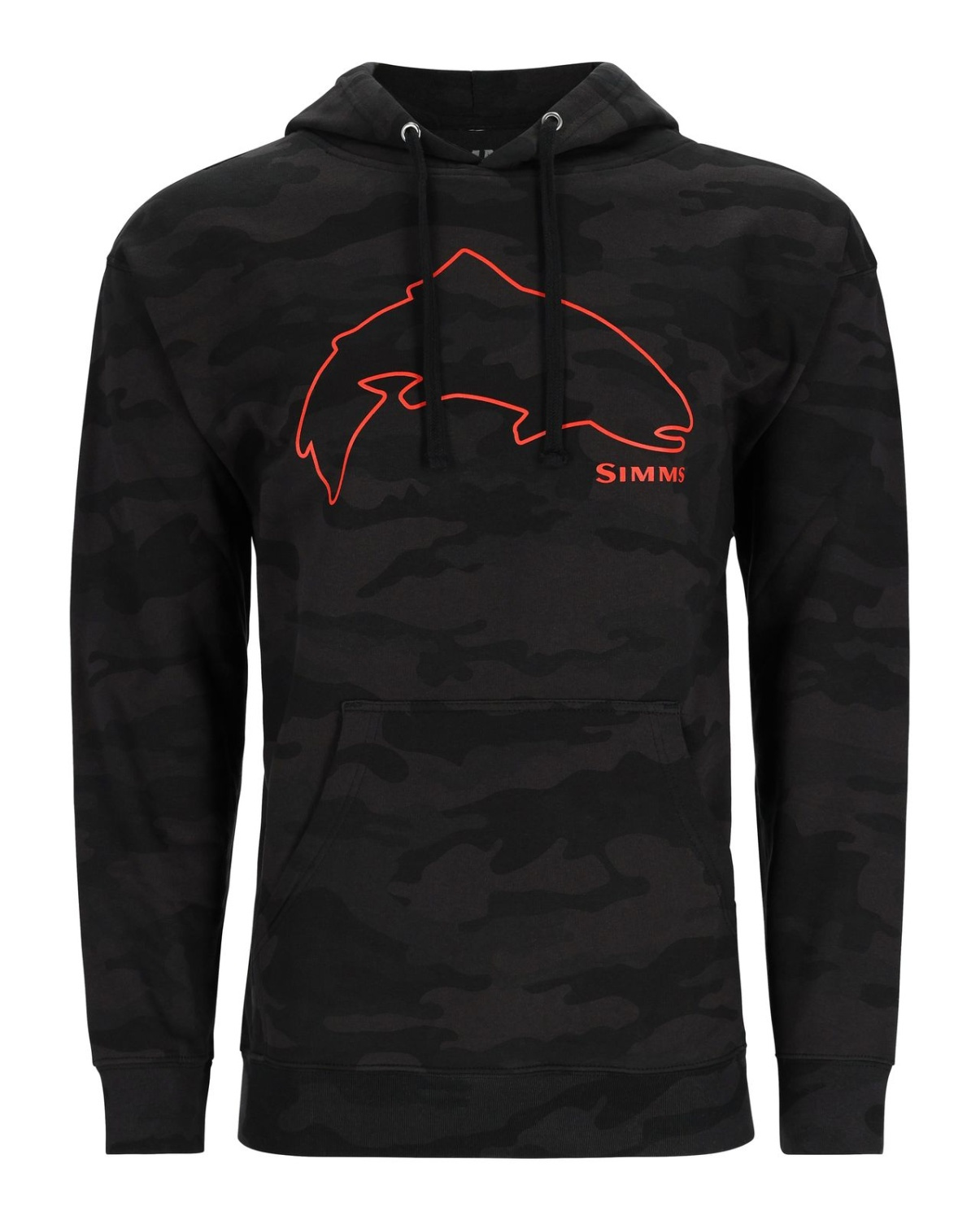 Simms Trout Outline Hoody Woodland Camo Carbon