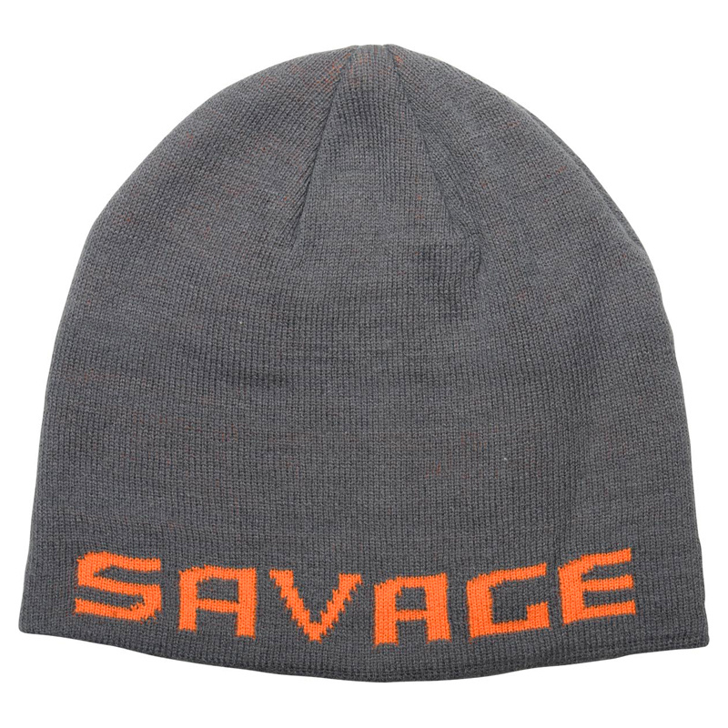 Savage Gear Logo Beanie, Rock Grey/Orange