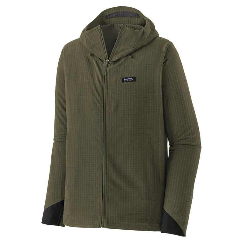 Patagonia M\'s R1 TechFace Fitz Roy Trout Hoody Basin Green
