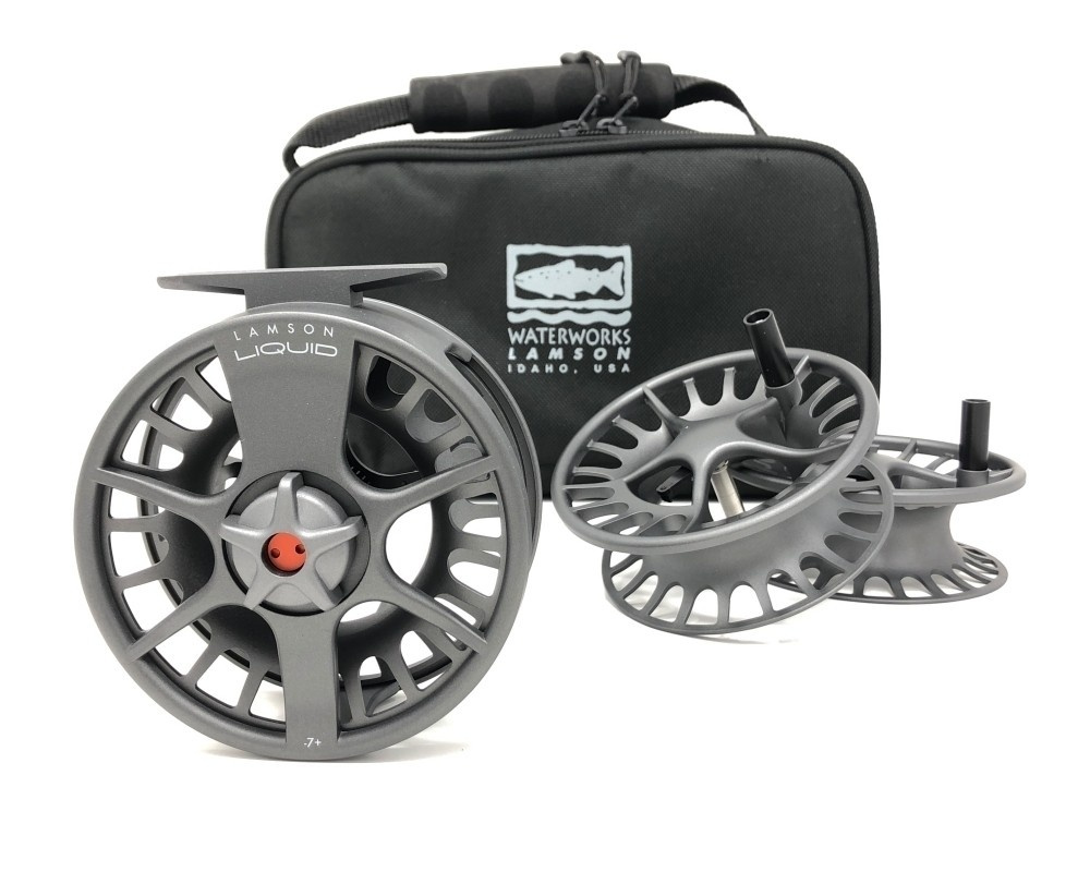 Lamson Liquid Fly Reel With 2 Spare Spools Smoke